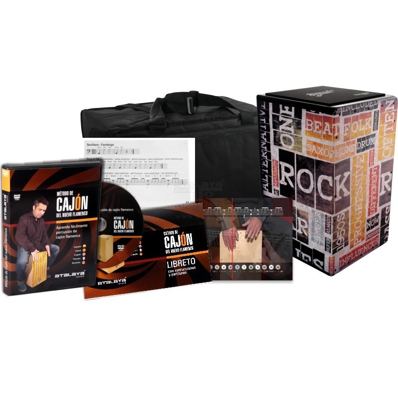 CAJON FLAMENCO - PACK GD MOD. ROCK (+DVD +FUNDA +ASIENTO)