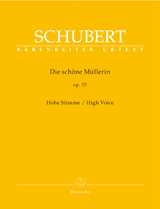 SCHUBERT F. - BELLA MOLINERA OP.25 D795 URTEXT   HIGH -VOICE