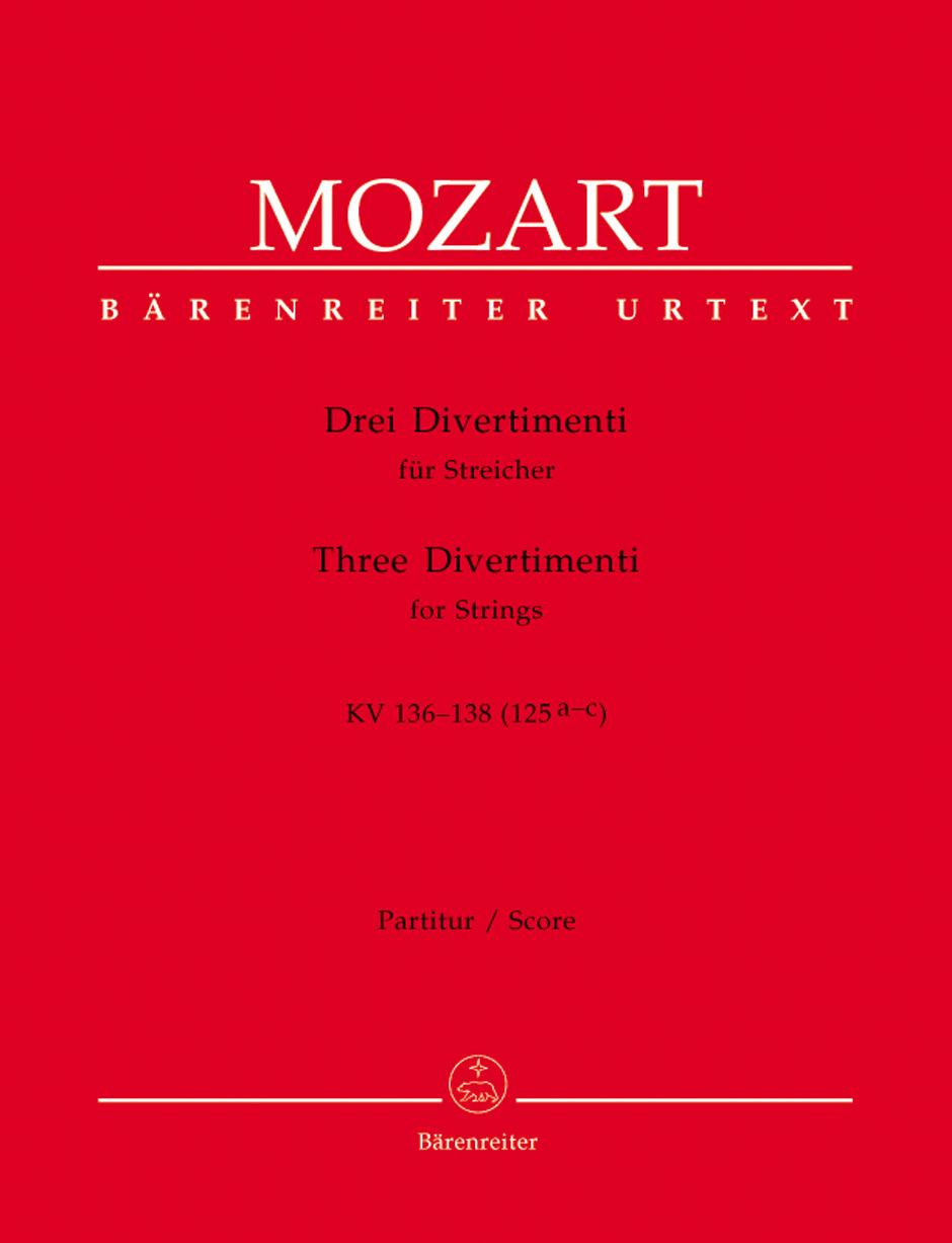MOZART W.A. - DIVERTIMENTOS K.136-138 (125 A-C) SCORE PARA CUERDAS (3)