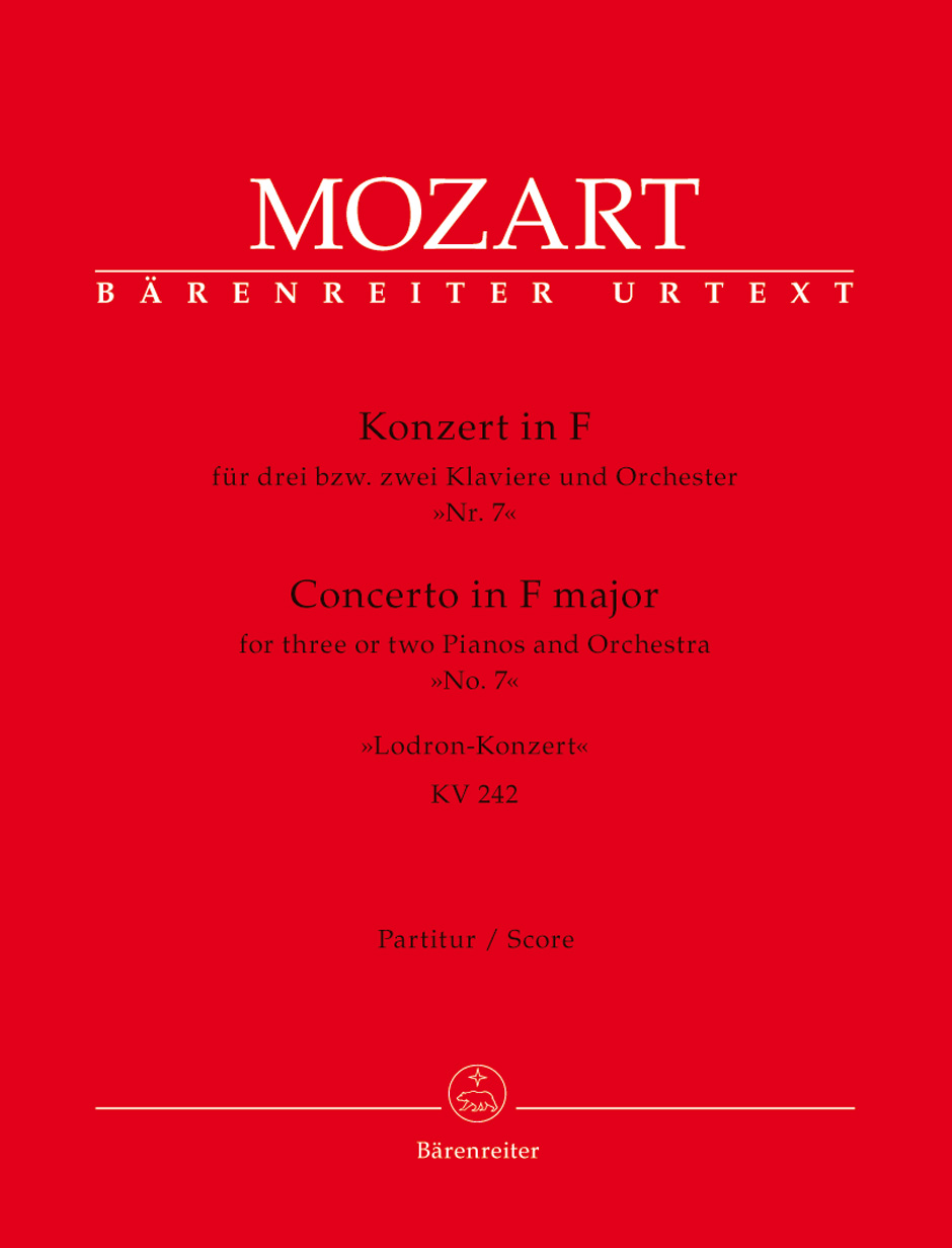 MOZART W.A. - CONCIERTO Nº7 PARA 2 o 3 PIANOS KV.242 URTEXT (DIRECTOR)