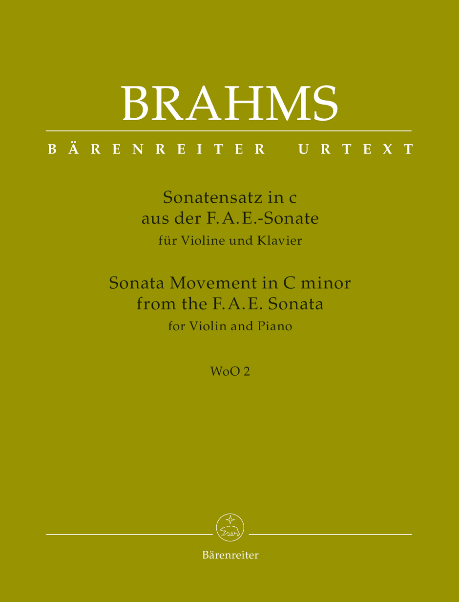 BRAHMS J. - MOVIMIENTO SONATA  DO m SONATA F.A.E.WoO 2