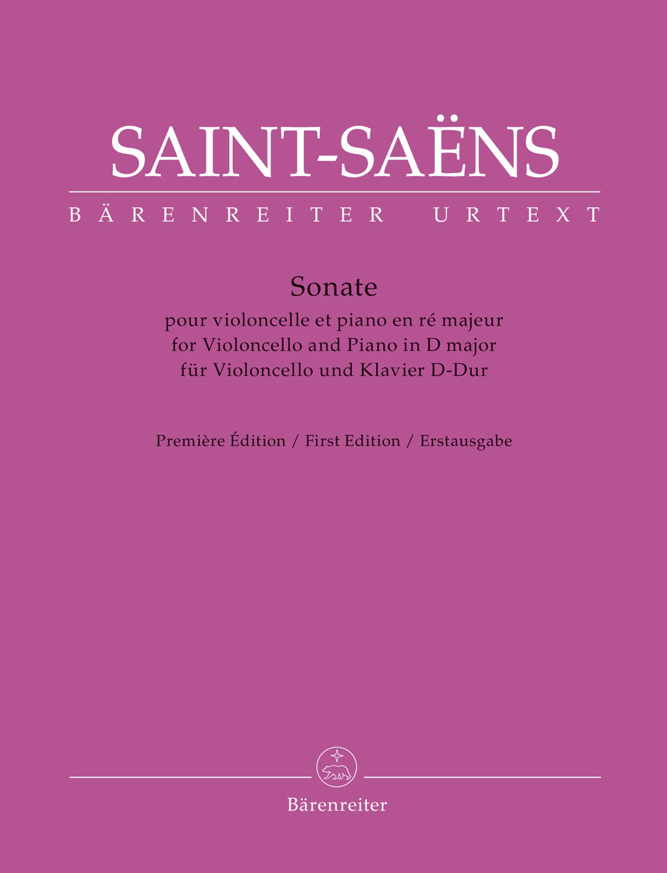 SAINT SAENS C. - SONATA RE M VIOLONCHELO PRIMERA EDICIÓN URTEXT