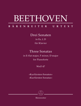 BEETHOVEN L.V. - SONATAS MIbM, FAm, REM WoO 47 "KURFUSTEN -ELECTOR " URTEXT