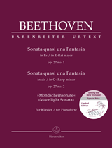 BEETHOVEN L.V. - SONATA QUASI UNA FANTASIA OP.27 1+2 CLARO DE LUNA URTEXT