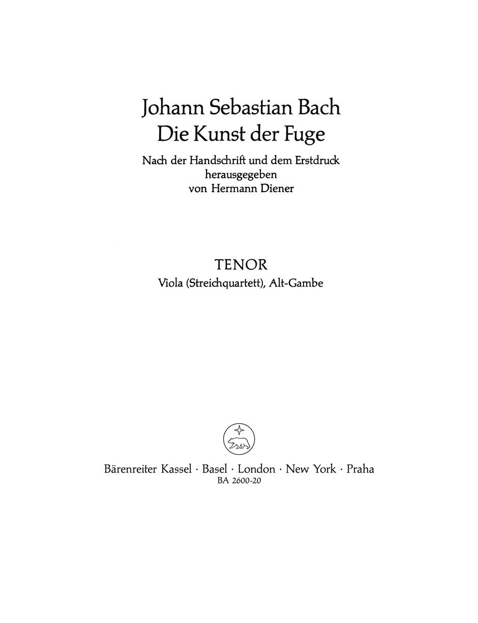 BACH J.S. - ARTE DE LA FUGA BWV1080 PARTE DE VIOLA