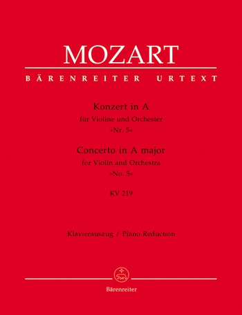 MOZART W.A. - CONCIERTO Nº5 LA M URTEXT - KV.219 -VIOLIN Y PIANO-
