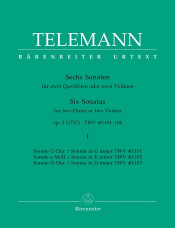 TELEMANN G.P. - SONATAS V.1 (6) URTEXT - OP.2