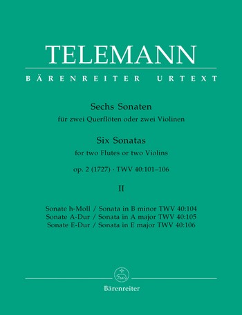 TELEMANN G.P. - SONATAS V.2 (6) URTEXT - OP.2