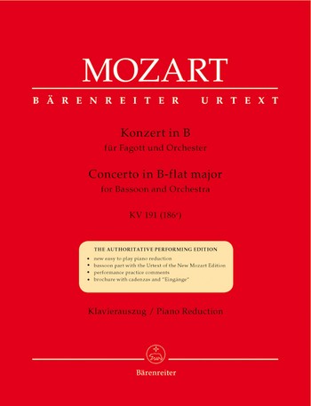 MOZART W.A. - CONCIERTO SIb M FAGOT URTEXT - KV.191