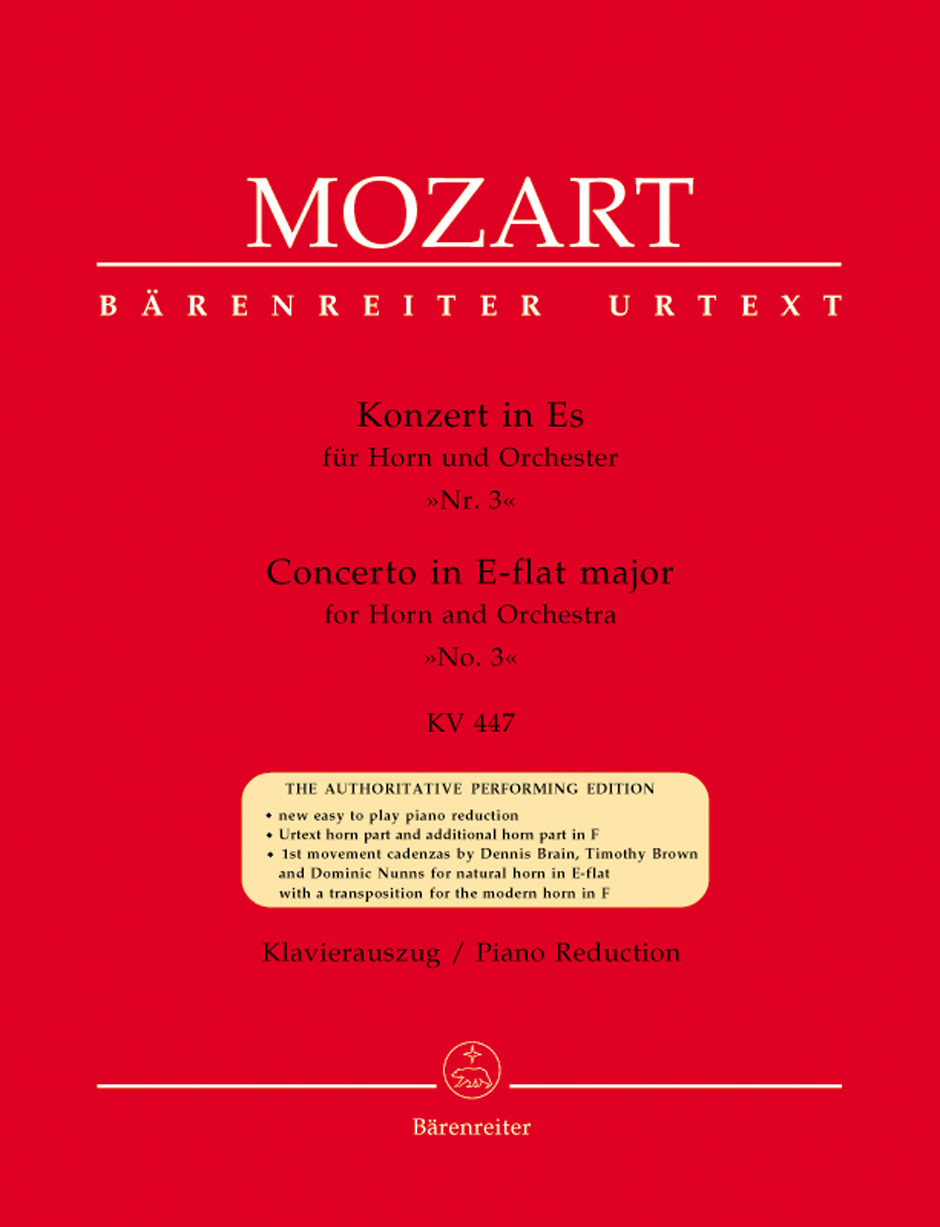 MOZART W.A. - CONCIERTO Nº3 MIb M TROMPA URTEXT - KV.447