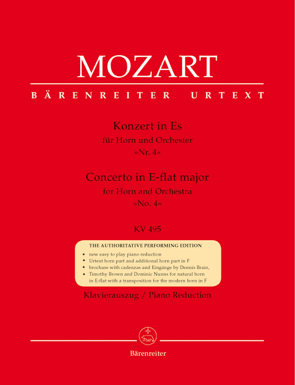 MOZART W.A. - CONCIERTO Nº4 MIb M URTEXT - KV.495