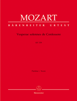 MOZART W.A. - VESPERAE SOLENNES DE CONFESSORE K. 339 URTEXT