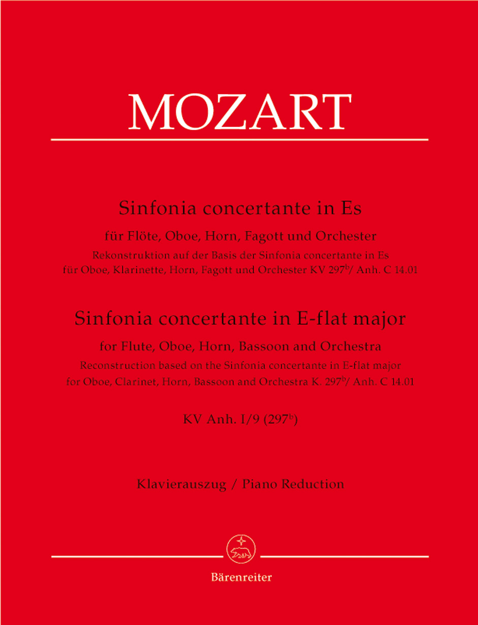 MOZART W.A. - SINFONIA CONCERTANTE MIb M FL/OB/TR/FG/P - KV.297B (AN.9)