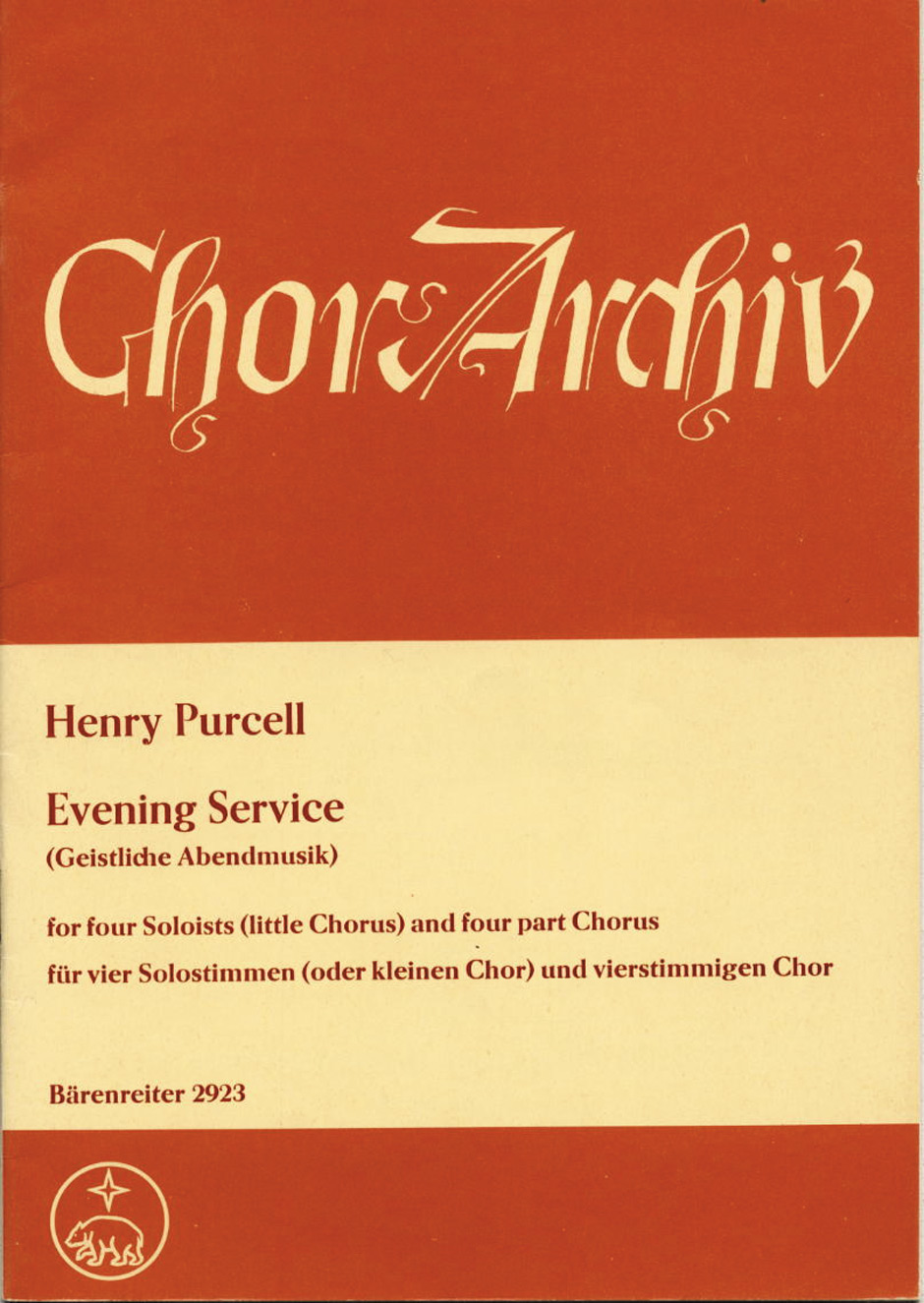 PURCELL H. - EVENING SERVICE -