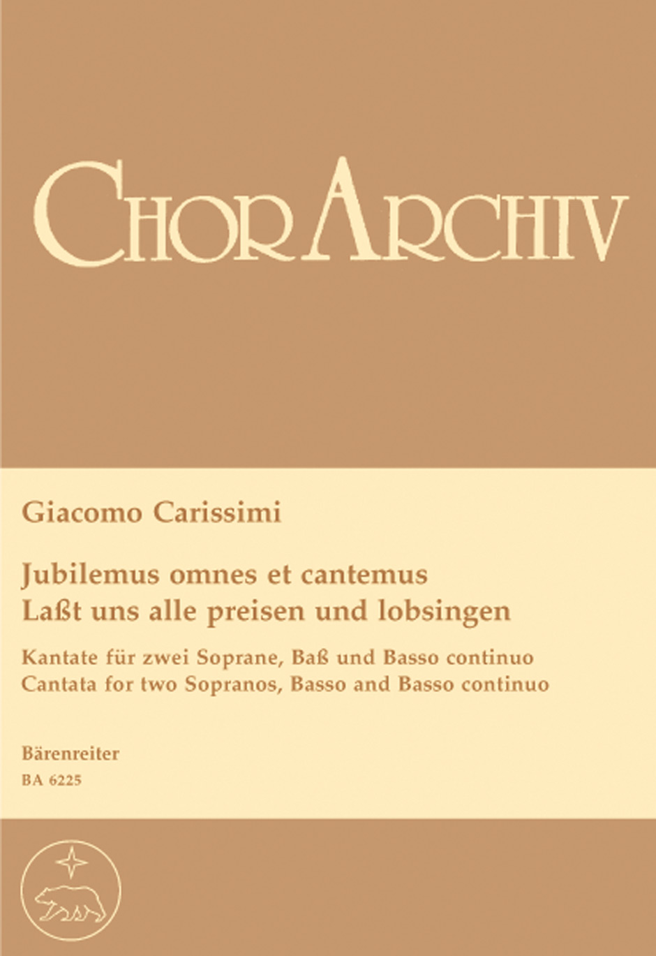 CARISSIMI G.G. - JUBILEMUS OMNES ET CANTEMUS         SSBB -