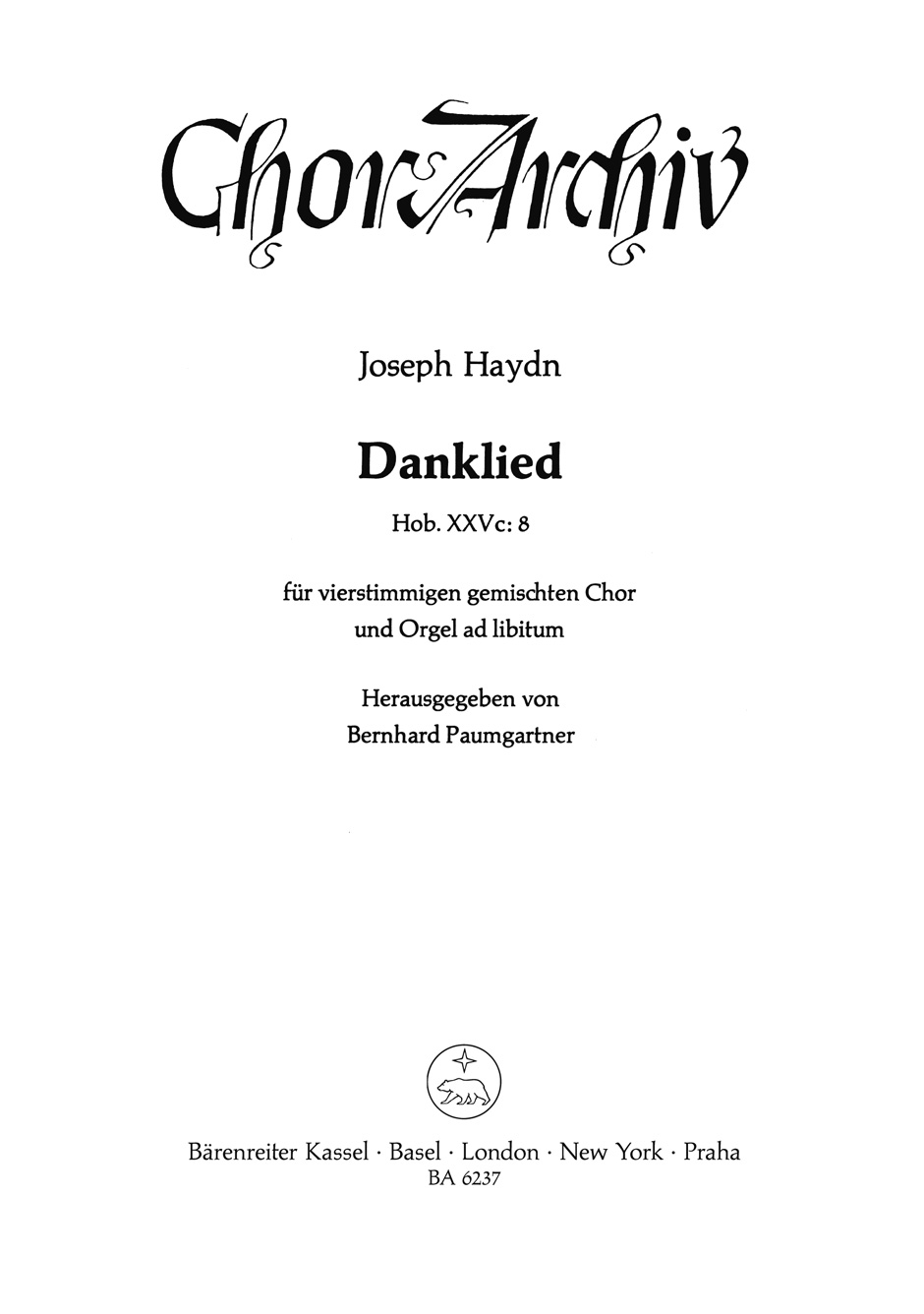HAYDN J. - DANKLIED                            SATB -