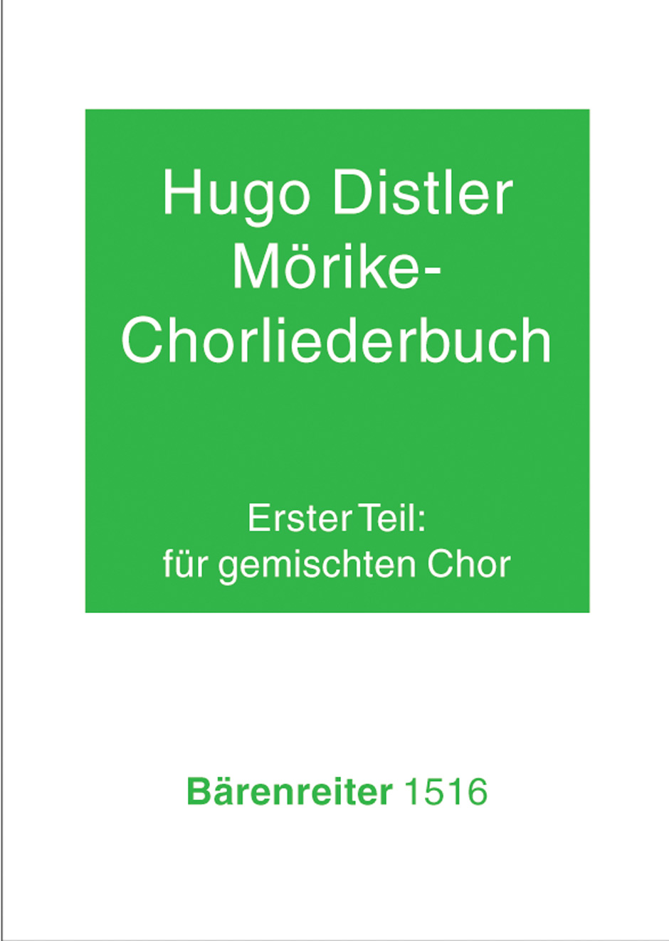 DISTLER H. - MORIKE CHORLIEDERBUCH V.1 (24 SATZE) - OP.19