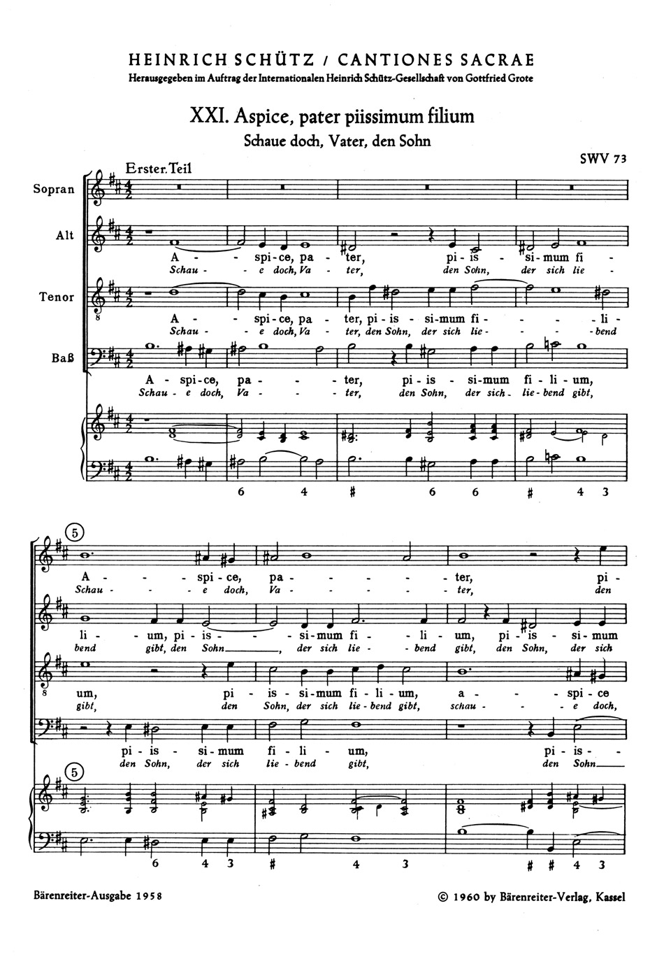 SCHUTZ H. - CANCIONES SACRAS                    SATB -