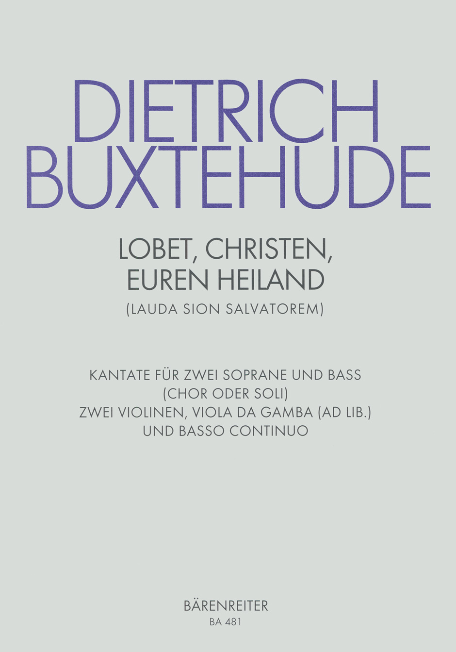 BUXTEHUDE D. - LAUDA SION (LATIN/INGLES) -