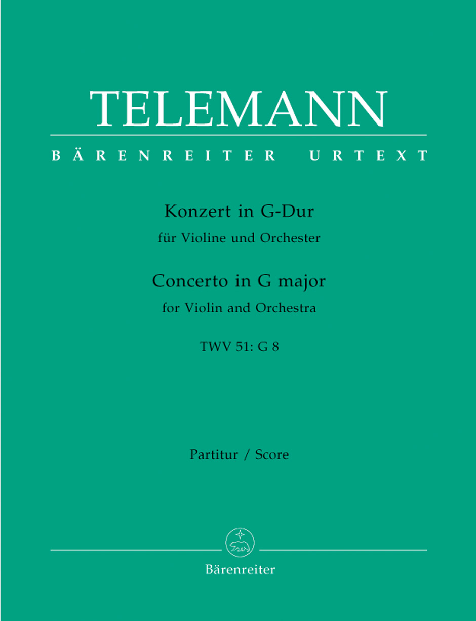 TELEMANN G.P. - CONCIERTO SOL M TWV 51; G8 VIOLIN Y ORQUESTA URTEXT