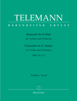 TELEMANN G.PH. - CONCIERTO VIOLIN SOLM TWV 51 G7  URTEXT