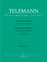 TELEMANN G.PH. - CONCIERTO VIOLIN SI m TWV 51 :h2  URTEXT