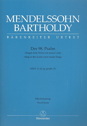 MENDELSSOHN F. - SALMO 98 MWVA 23 OP.POST.91 URTEXT