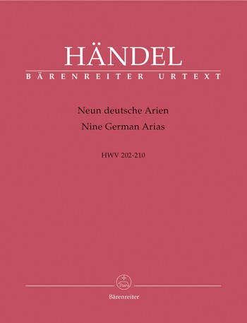 HANDEL G.F. - ARIAS ALEMANAS (9) HWV 202-210 URTEXT CANTO (VIOLIN/FLAUTA/OBOE) Y PIANO
