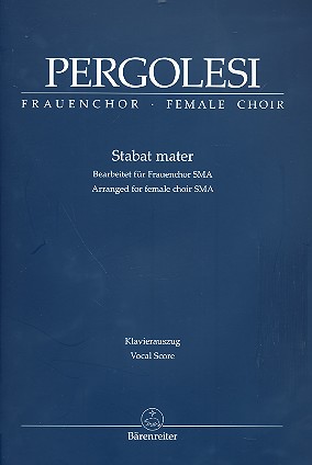 PERGOLESI. - STABAT MATER - VOCES FEMENINAS SMA (CANTO Y PIANO)