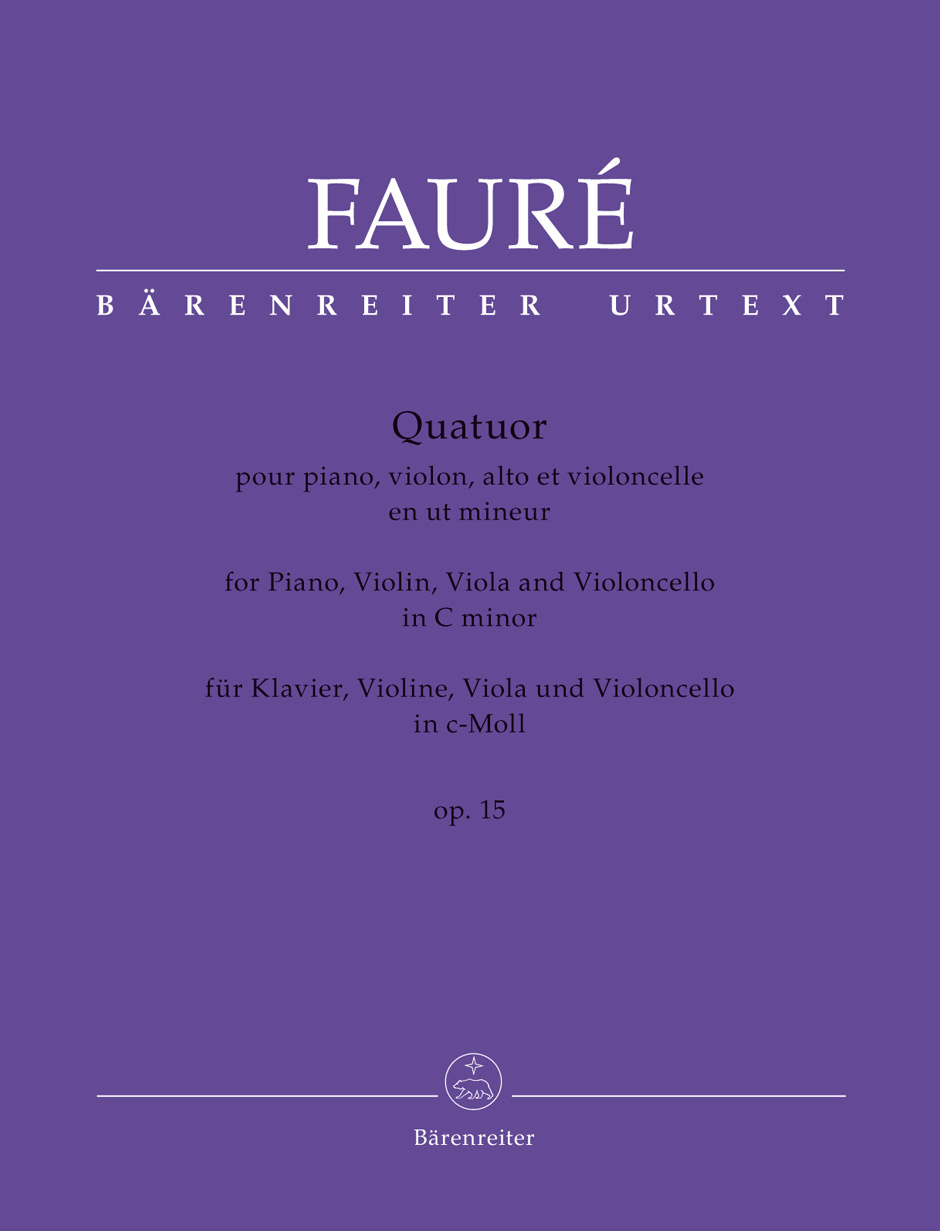 FAURE G. - CUARTETO OP.15 DO m (V(VA/VC/P) URTEXT PARTITURA Y PARTES