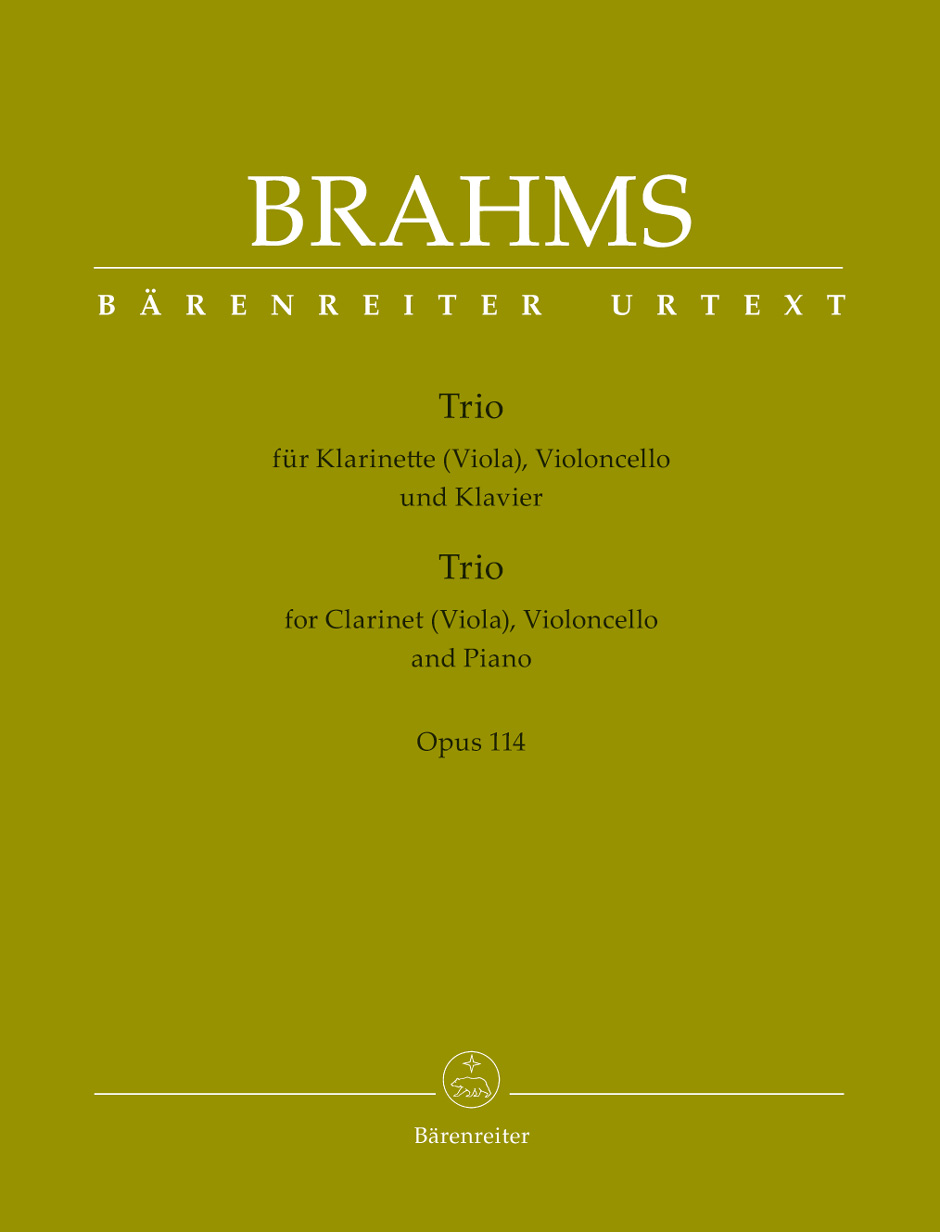 BRAHMS J. - TRIO Nº5 LA m URTEXT (SC+PT)  CL/VCP - OP.114