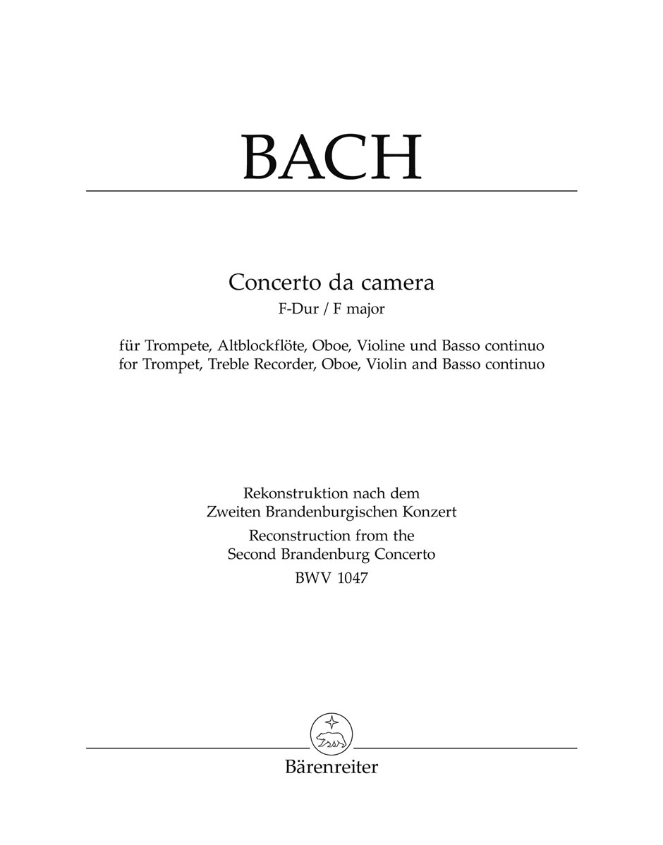 BACH J.S. - CONCIERTO DE CAMARA (SC+PT) TP/FA/OB/V/P - BWV.1047