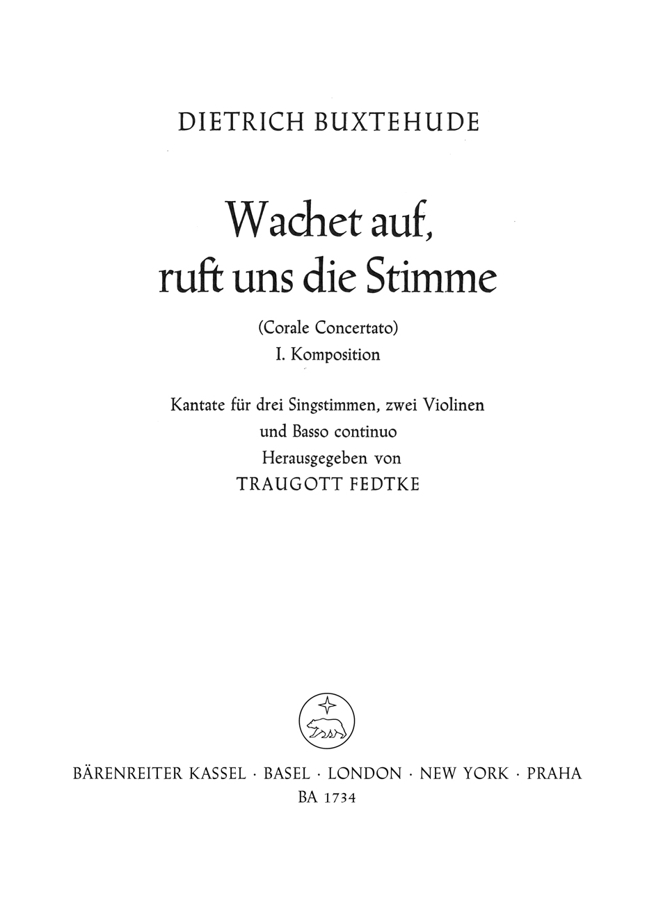 BUXTEHUDE D. - WACHET AUF RUFT UNS DIE STIMME  COR/2V/P -
