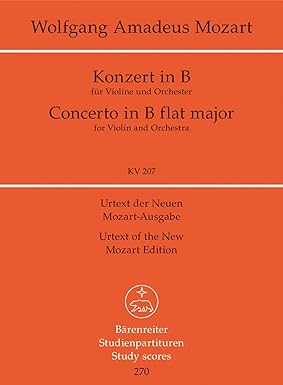 W.A MOZART .- Concierto  B-Dur KV207  (VIOLIN/ORQUESTA)(ORQ BOLSILLO)