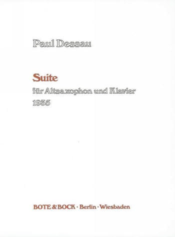 DESSAU P. - SUITE 1935- SAXO ALTO