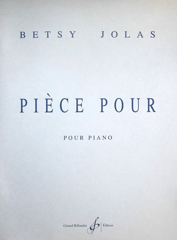 JOLAS B. - PIECE POUR PIANO -