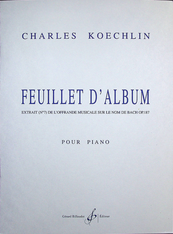 KOECHLIN CH. - FEUILLET D-ALBUM -