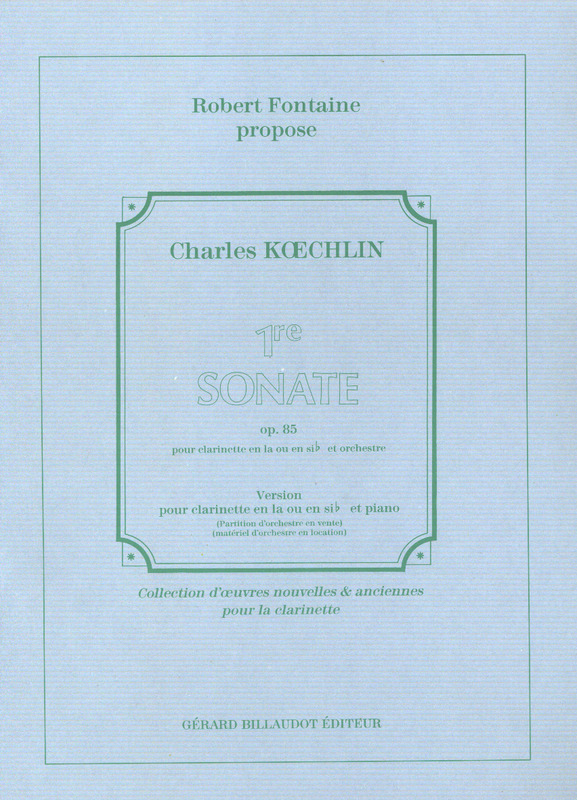 KOECHLIN CH. - SONATA Nº1 - OP.85