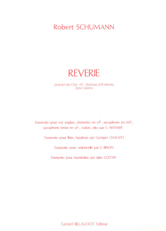 SCHUMANN R. - REVERIE DE ESCENAS INFANTILES - OP.15
