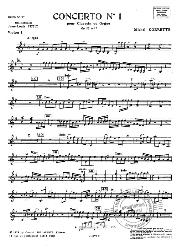 CORRETTE M. - CONCIERTO Nº1 (P+CUERDAS) (PARTITURA) -