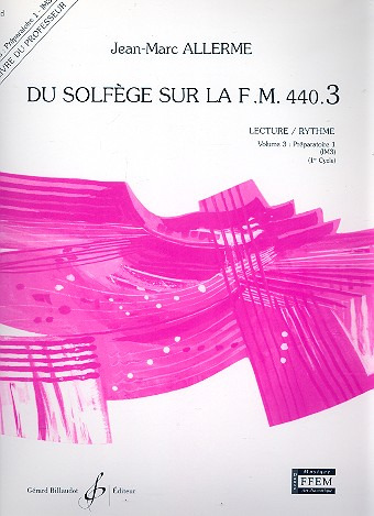 ALLERME J.M. - DU SOLFEGE SUR FM.440.3 V.3 PROFESOR -