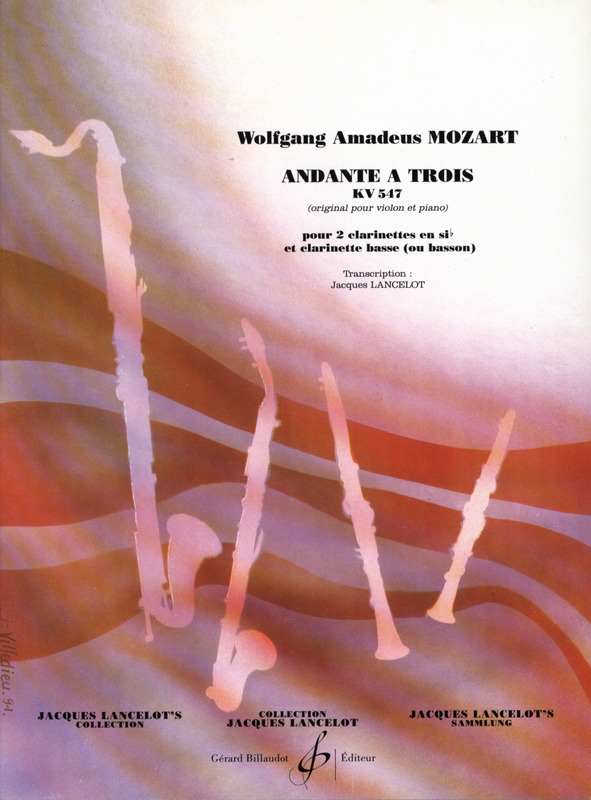 MOZART W.A. - ANDANTE A TROIS (SC+PT) - KV.547