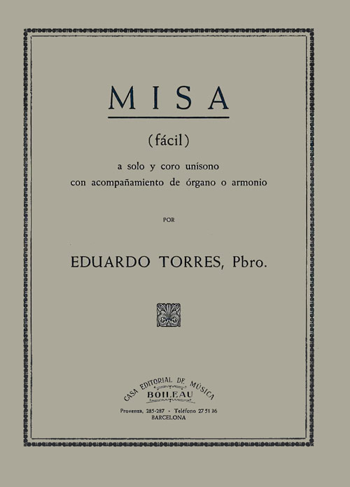 TORRES E. - MISA FACIL Y CORO UNISONO