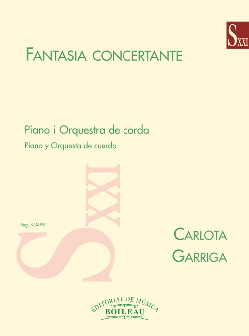 GARRIGA C. - FANTASIA CONCERTANTE - PIANO Y ORQUESTA - PARTITURA Y PARTES DE CUERDA