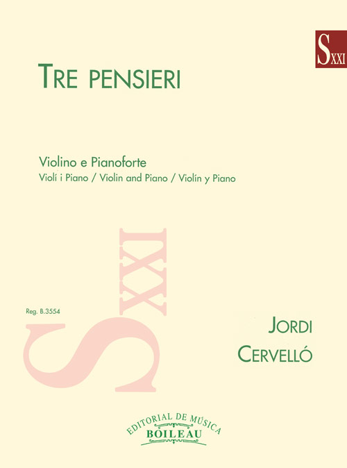 CERVELLO J. - TRE PENSERIE VIOLIN Y PIANO