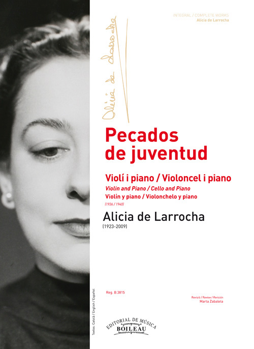 LARROCHA A. - PECADOS DE JUVENTUD V.3 VIOLIN Y PIANO/CHELO Y PIANO