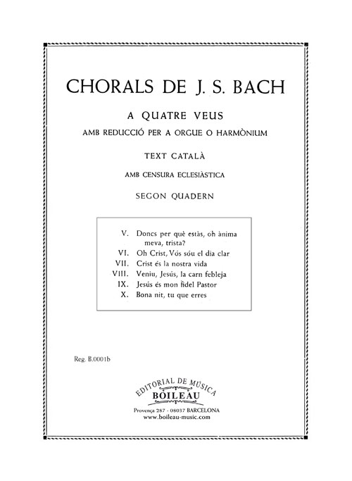 BACH J.S. - CORALES A 4 VOCES V.2 -