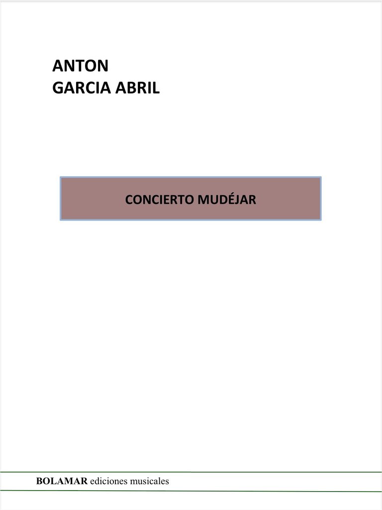 GARCIA ABRIL A. - CONCIERTO MUDEJAR (GUITARRA Y PIANO) - DESCATALOGADO