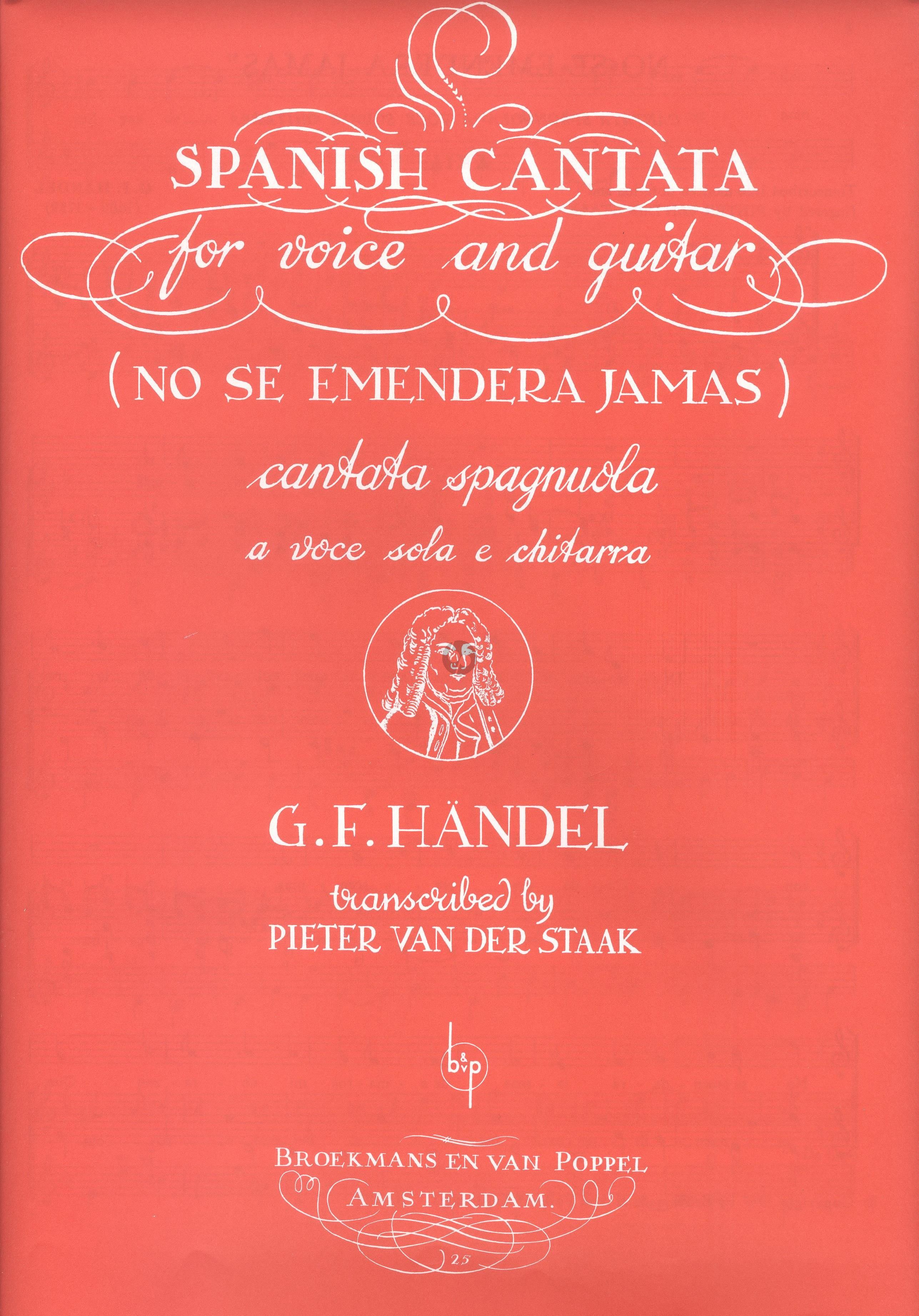 HANDEL G.F. - CANTATA ESPAÑOLA "NO SE EMENDERA JAMAS"     - VOZ Y GUIT