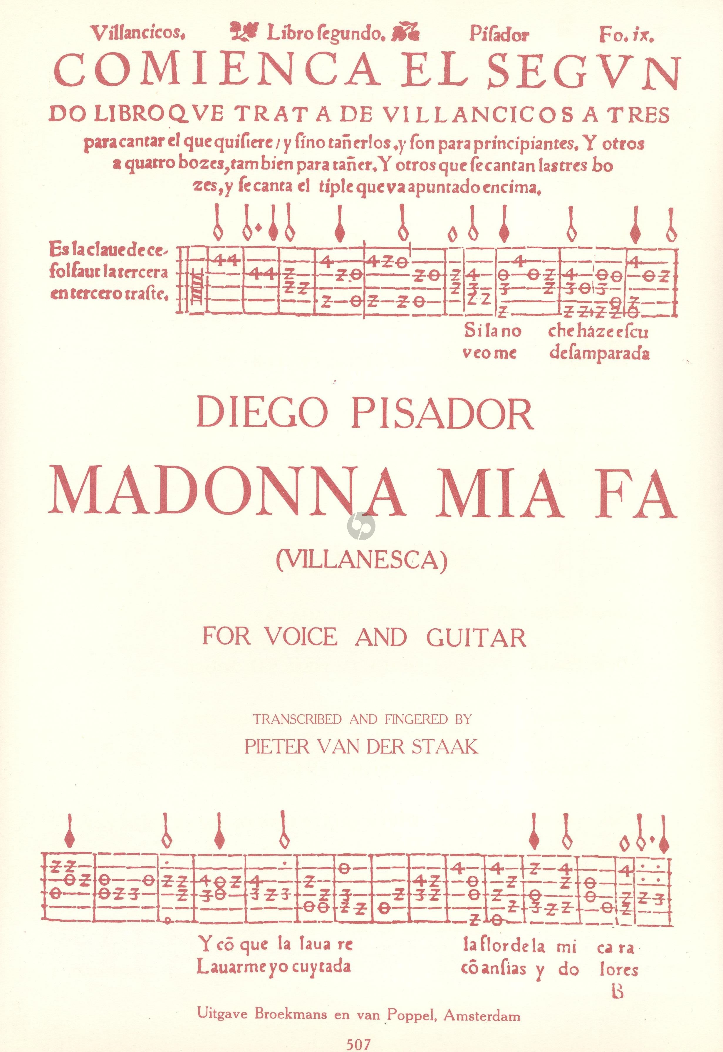 PISADOR D. - MADONNA MIA FA (VILLANESCA)